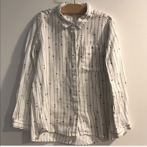 Zara Girls Arrows button down blouse - size 7 - Picture 4 of 5